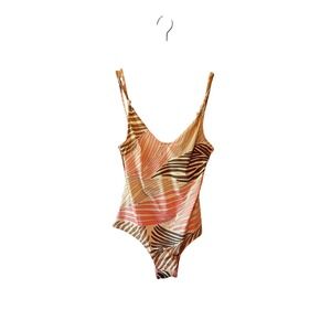 Studio‎ La Perla One Piece Swimsuit Size 44 Pink Brown Abstract Print